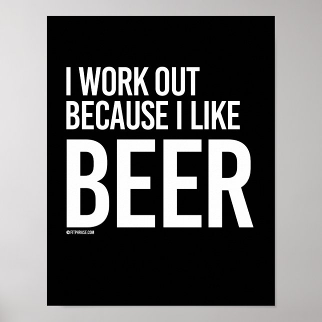Póster Me pongo a trabajar porque me gusta la cerveza - - (Frente)