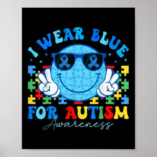 Póster Me Pongo Azul Por Autismo, Conciencia Mes De Maest
