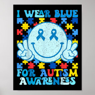 Póster Me Pongo Azul Por Autismo Mes De Conciencia Hombre