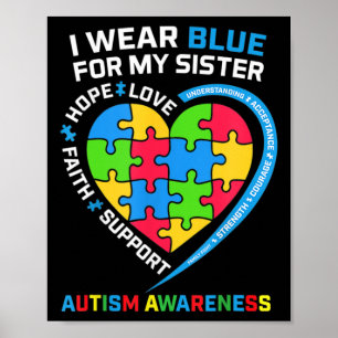 Póster Me Pongo Azul Por Mi Hermana Autism Awareness Kids