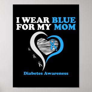 Póster Me Pongo Azul Por Mi Mamá Diabetes Conciencia De G