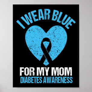 Póster Me Pongo Azul Por Mi Mamá Diabetes Sensibilización