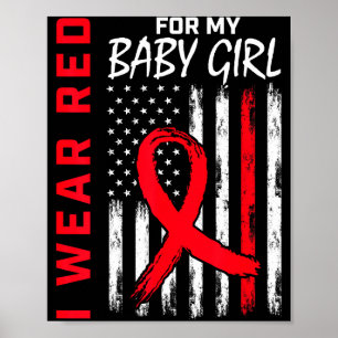 Póster Me pongo rojo por la conciencia de la enfermedad c
