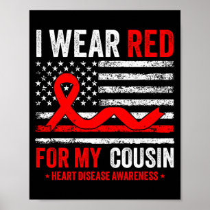 Póster Me pongo rojo por la conciencia de la enfermedad c