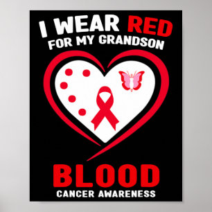 Póster Me pongo rojo por la conciencia del cáncer de sang