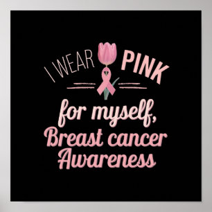 Póster Me pongo rosa por mí misma: Conciencia del cáncer 