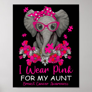 Póster Me Pongo Rosa Por Mi Tía Elefante Cáncer De Mama A