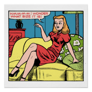 Póster Me pregunto qué tamaño tiene • Retro Pop Art de bu