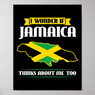 Póster Me pregunto si Jamaica piensa en mí también bander