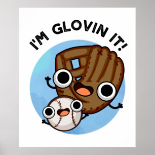 Póster Me regocijo de su divertido bollo de béisbol