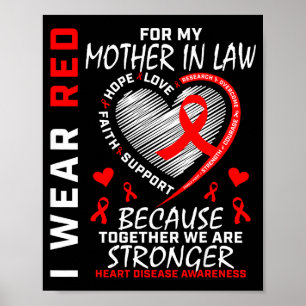 Póster Me Visto de Rojo Por la Enfermedad del Corazón de