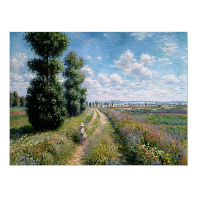 Póster Meadow con álamos (Anverso)