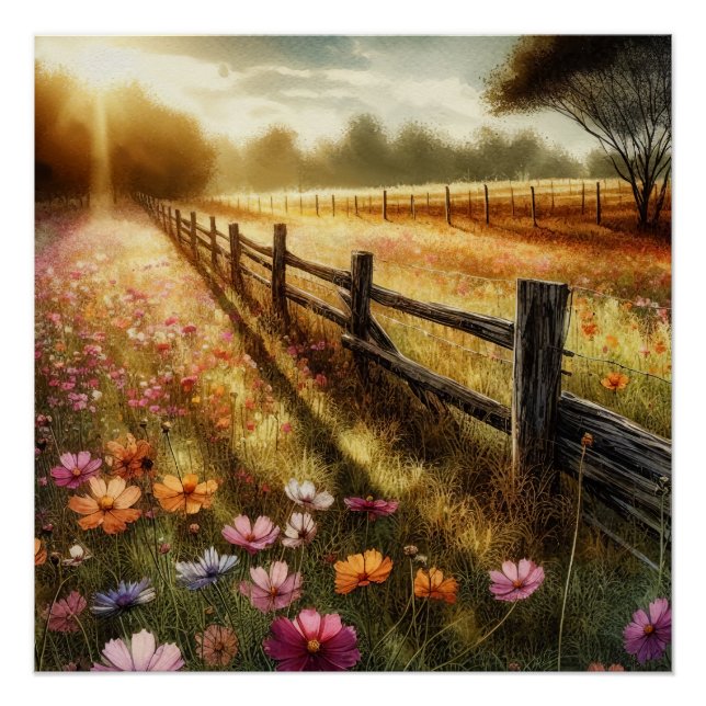 Póster Meadow Floral Sunrise (Anverso)