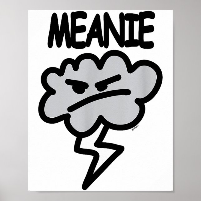 Póster Meanie Cloud Lightning Funny  (Frente)