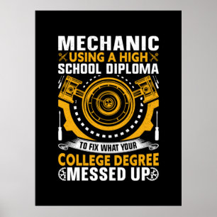 Póster Mecánica Con Diploma De Secundaria