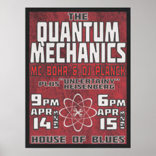 Póster Mecánica cuántica en Casa de Blues