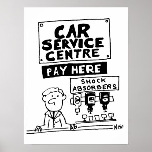 Póster Mecánica del Centro de Servicio de Coches y Absord