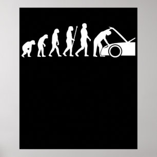 Póster Mecánica Evolución Automóvil Auto Mechanic Work Lo