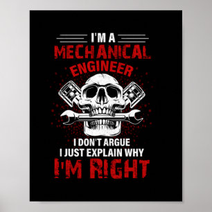 Póster Mecánica Soy Ingeniero Mecánico