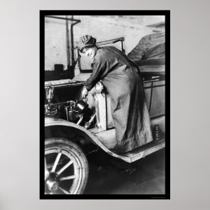 Póster Mecánico Automático Mujer 1925