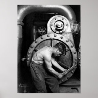 Póster Mecánico Power House 1920 - Lewis Hine