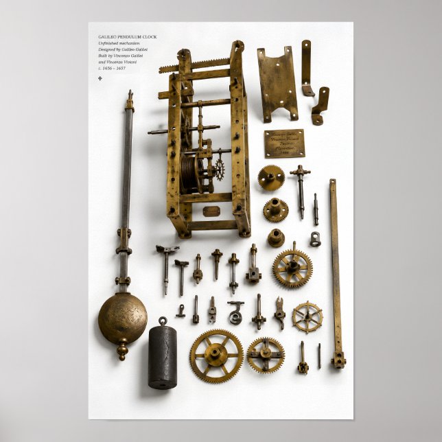 Póster Mecanismo de Reloj de Péndulo de Galileo Impreso (Frente)