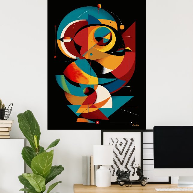 Póster Mecanismo Solar – Abstracción Geométrica Dinámica (Oficina en casa)