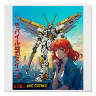 PÓSTER MECHA WARRIOR - ANGEL SUITE DE KAORI MK78