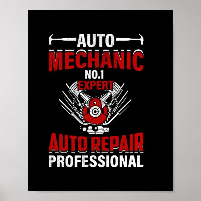 Póster Mechanic Auto Mechanic No 1 Expert (Frente)