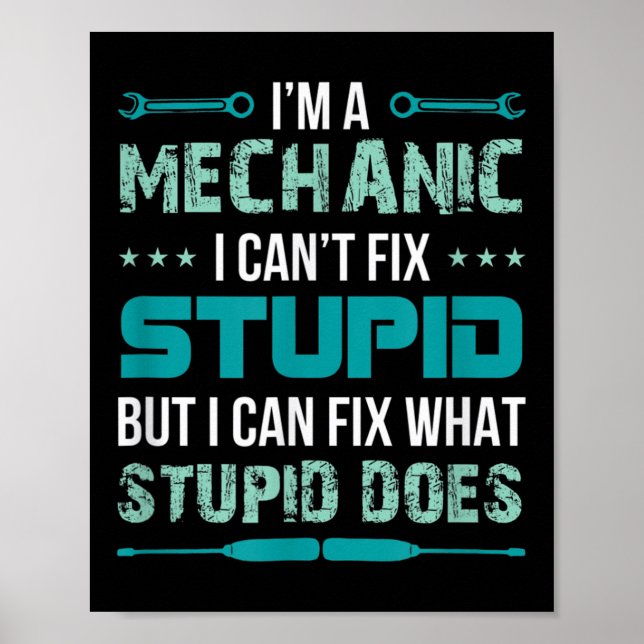 Póster Mechanic - I Can't Fix Stup!d But I Can Fix What S (Frente)