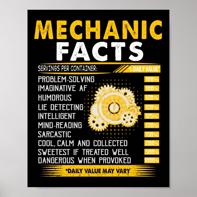 Póster Mechanic Lovers | Mechanic Facts (Frente)