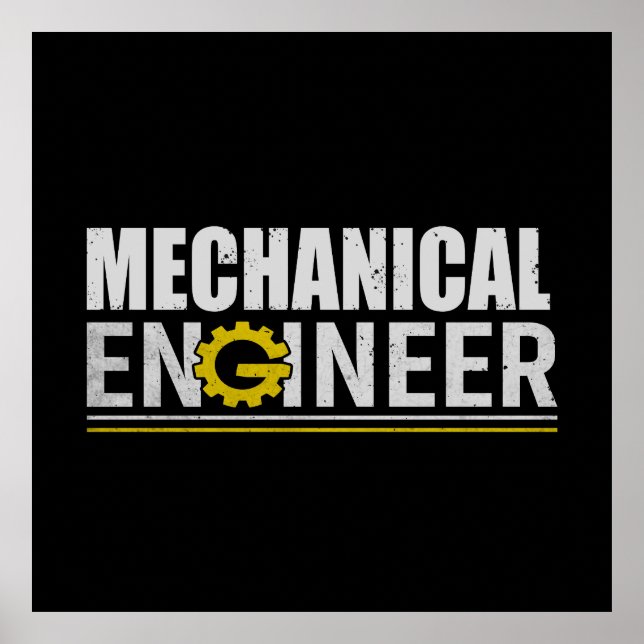 Póster Mechanical Engineering Funny Engineer (Frente)
