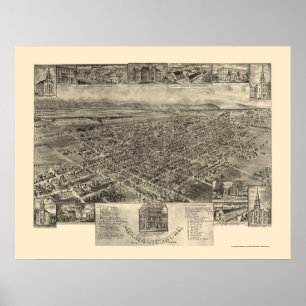 Póster Mechanicsburg, Mapa Panorámico PA - 1903