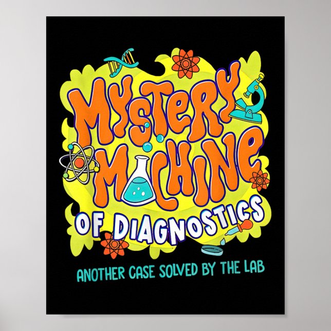 Póster Med Lab Tech Lab Week 2025 Máquina De Misterio De  (Frente)