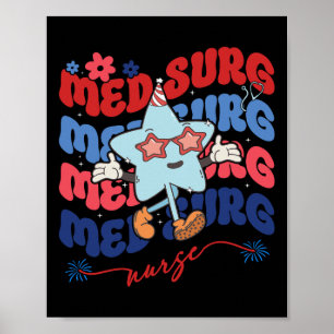 Póster Med Surg Enfermero Patriótico Estadounidense 4 De 