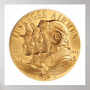 Póster Medalla de Oro de Tuskegee Airmen