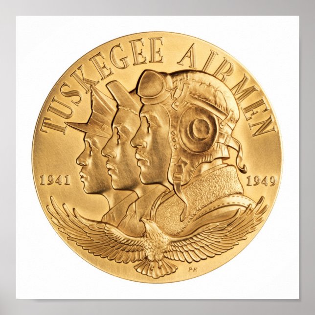 Póster Medalla de Oro de Tuskegee Airmen (Frente)