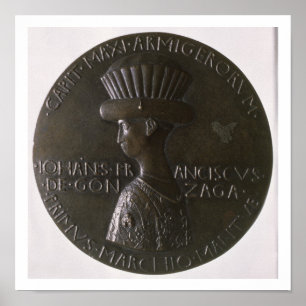 Póster Medalla de retrato que representa a Gianfrancesco 