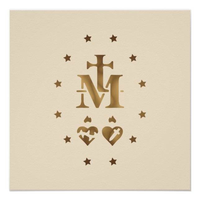 Póster Medalla milagrosa, Medalla de Nuestra Señora de la (Anverso)