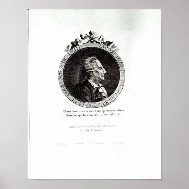 Póster Medallion Portrait of Giacomo Casanova, age 63 (Frente)