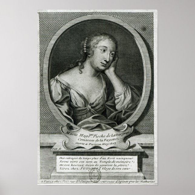 Póster Medallion portrait of Madame de La Fayette (Frente)