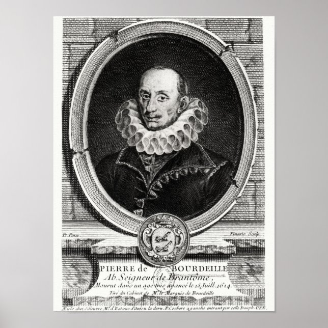 Póster Medallion portrait of Pierre de Bourdeille (Frente)