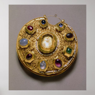 Póster Medallón de Kolt, conjunto de oro con perlas y
