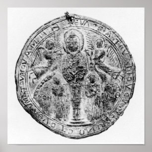 Póster Medallón decorado con la técnica del cloisón