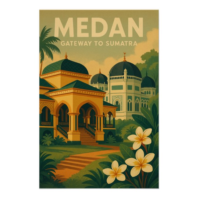 Póster Medan, Indonesia viaje (Anverso)