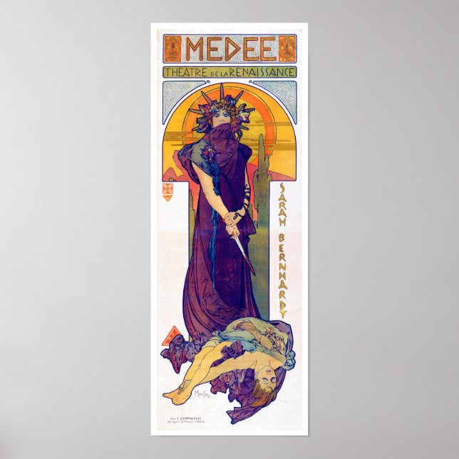 Póster Medea (Medee), Alphonse Mucha (Frente)