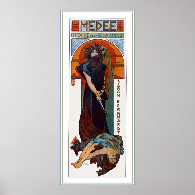 Póster Medee (Medea) - Mucha - anuncio de teatro Art Nouv (Frente)