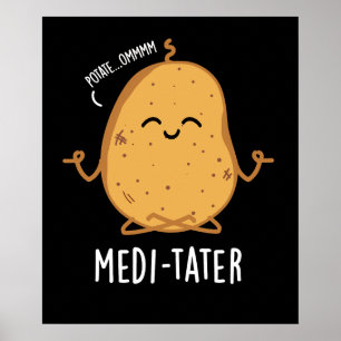 Póster Medi-tater Graciosa Meditación de Papa Pun Dark BG