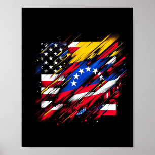 Póster Media bandera venezolana _ vintage venezuela usa