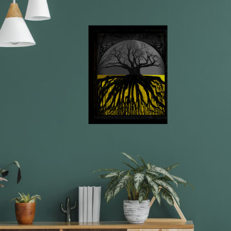Póster Media circunferencia de raíces
